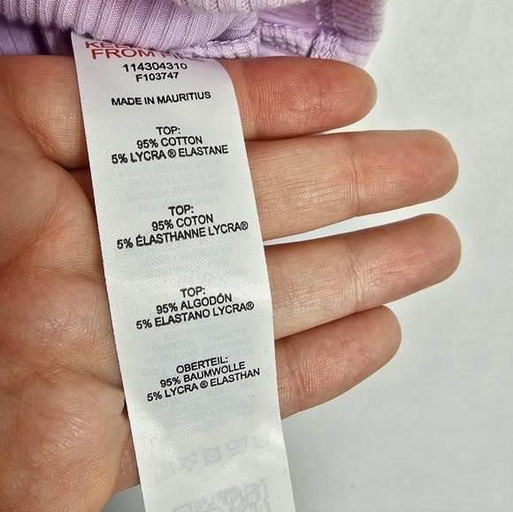 Topshop Size 4-6 Square Neck Ribbed Cropped Top NWT in Lavender - Picture 7 of 8